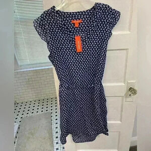 NWT joe fresh blue and white ruffled sleeve tank flowy dress size large